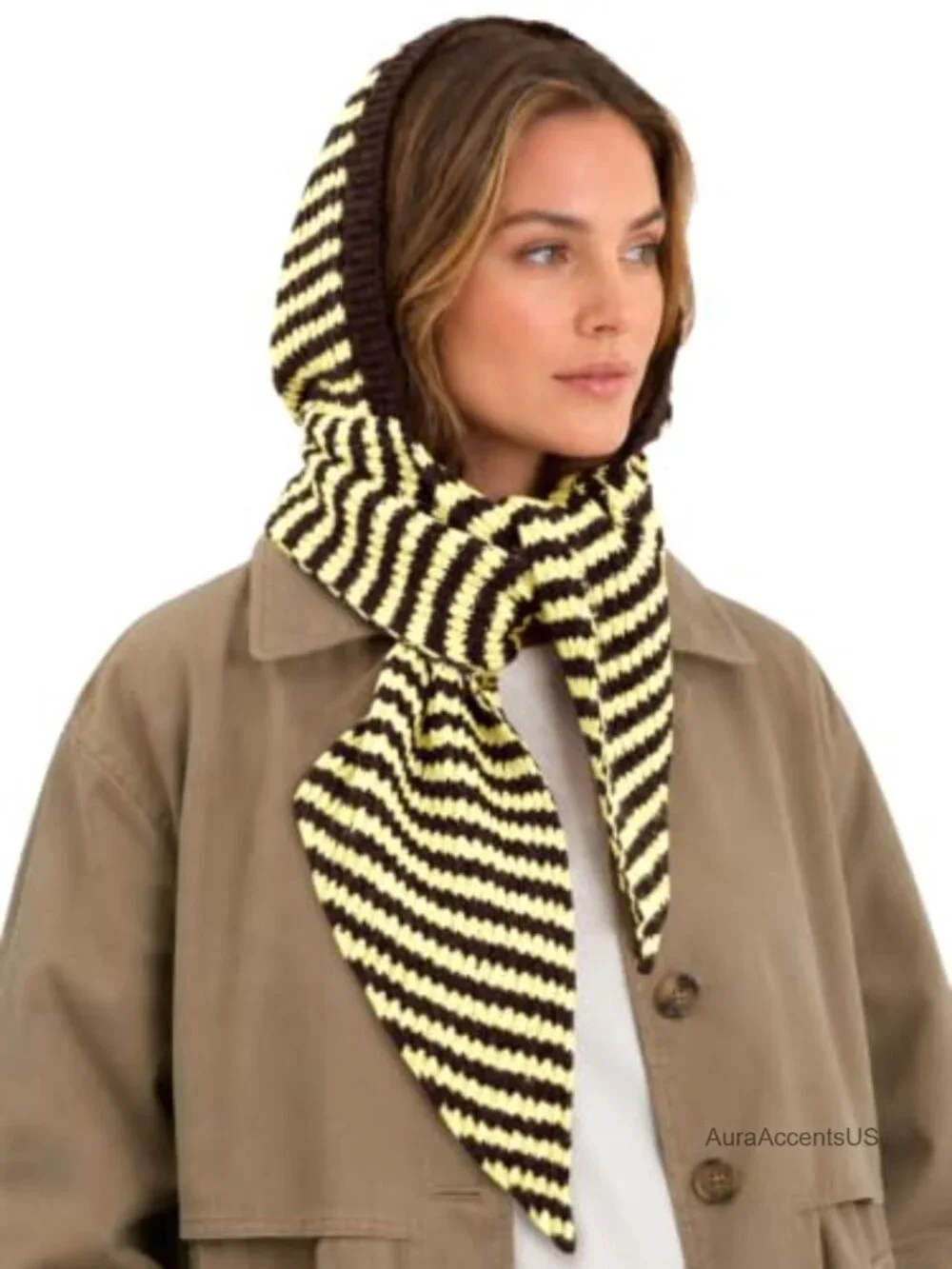 Chunky Knit Hooded Scarf Winter Neck Warmer Balaclava Style